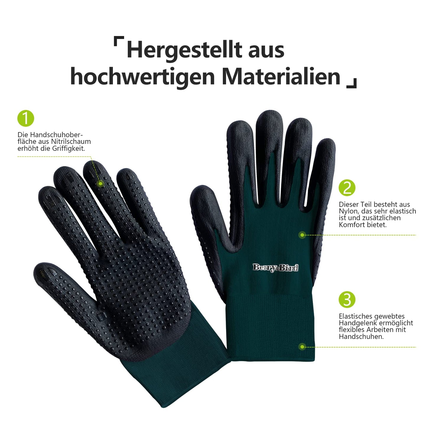 Garden Accessories Garden Glove for Men and Women with Micro Foam Coating (Green)