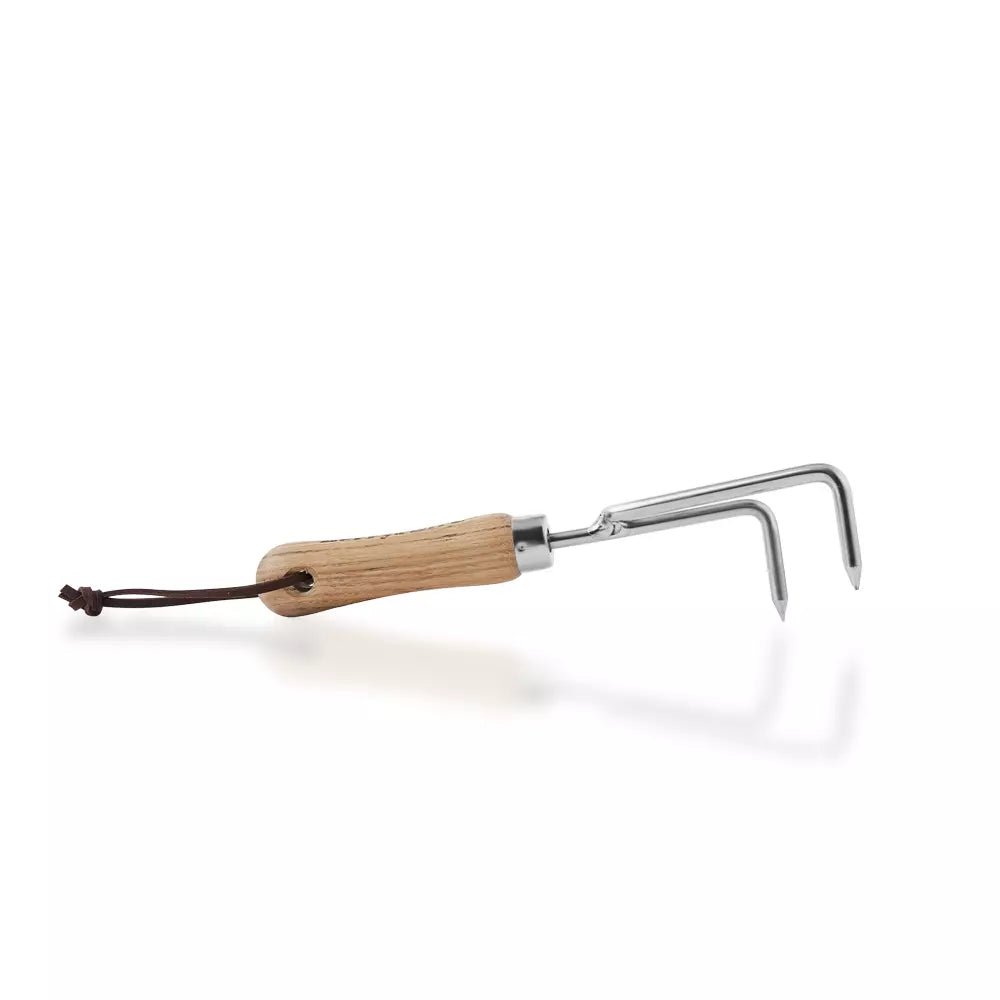 Garden Tools Lighter Range Hand Cultivator 8.9 inch Handheld Triple Claw Hand Rake with Wooden Handle