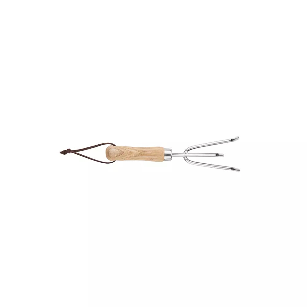 Garden Tools Lighter Range Hand Cultivator 8.9 inch Handheld Triple Claw Hand Rake with Wooden Handle