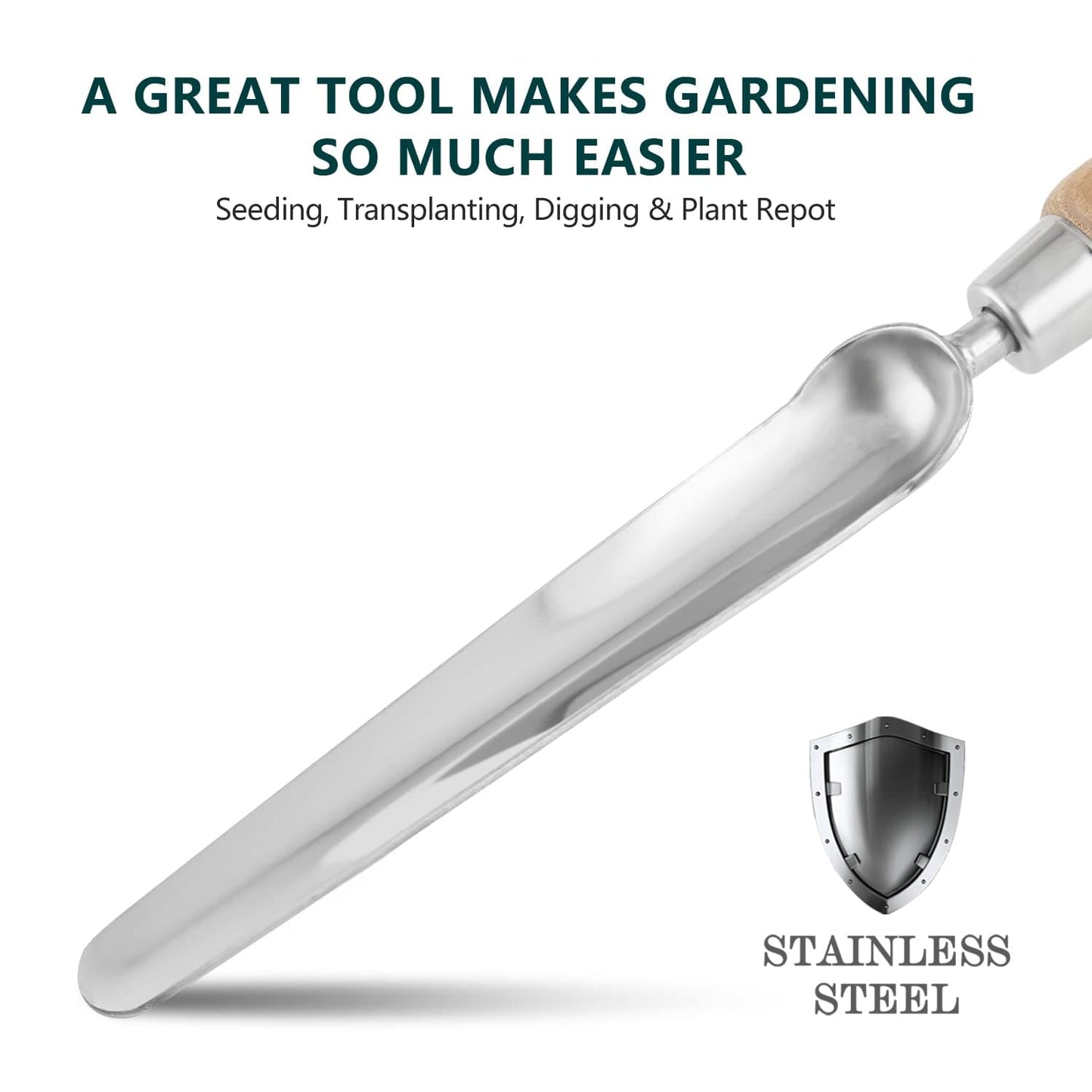 Garden Tools Stainless Steel Hand Widger with Wooden Handle