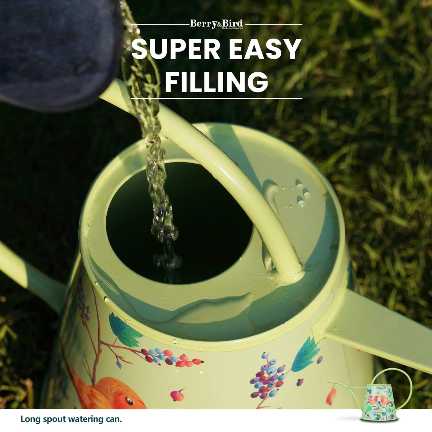 Garden Tools Long Spout Watering Can British Bloom Style (Green)
