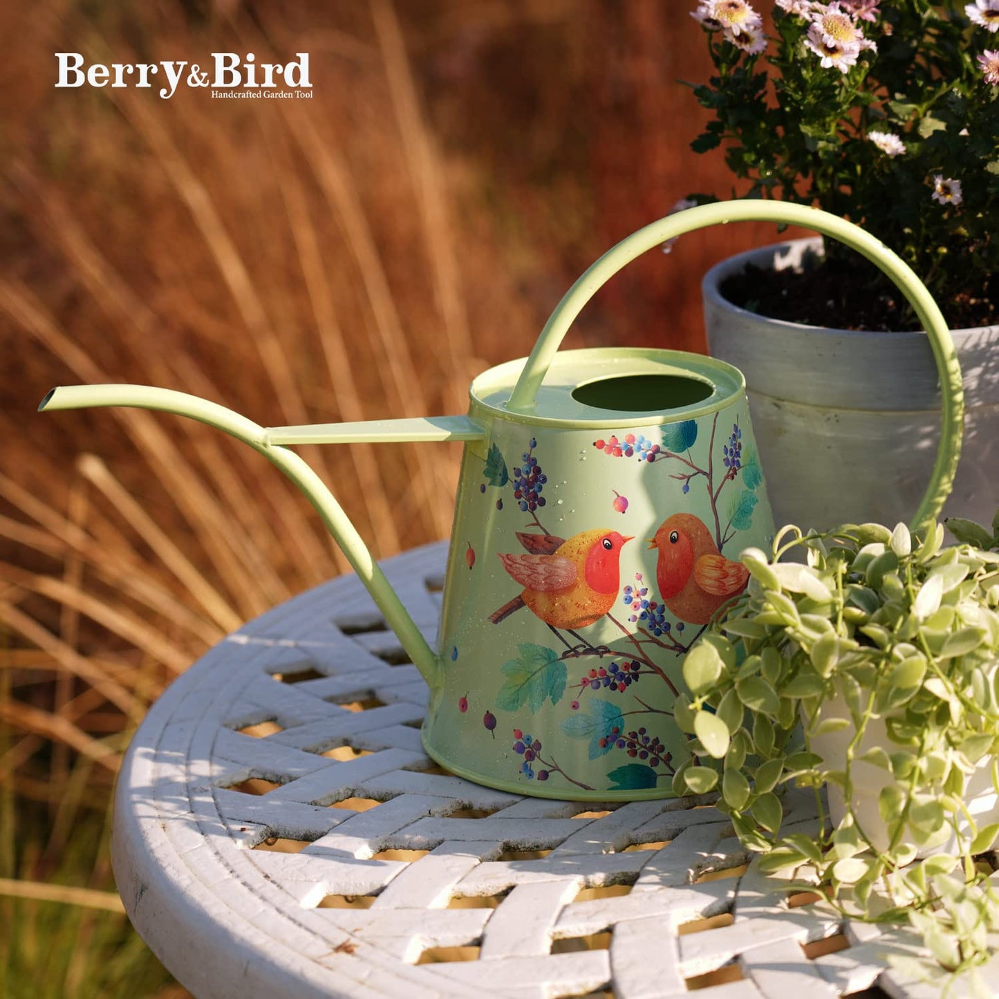 Garden Tools Long Spout Watering Can British Bloom Style (Green)