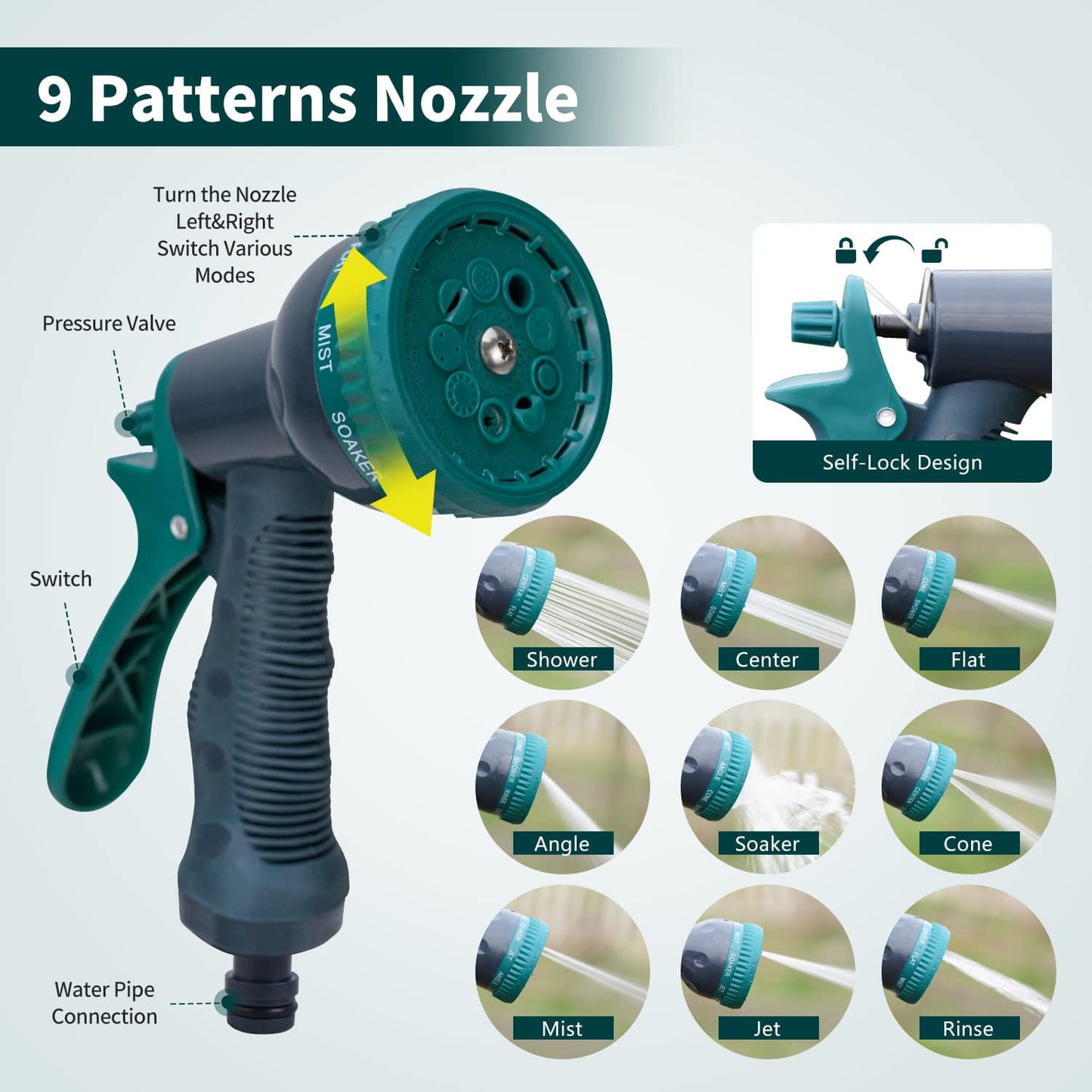 Garden Tools Hose Reel Cart 1/2 inch x 65+6FT Wall/Floor Mounted Water Hose Reel