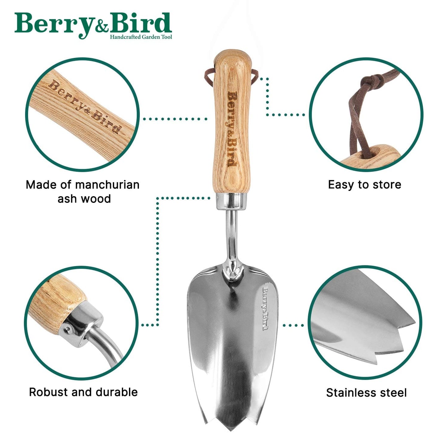 Garden Tool Hand Trowel Heavy Duty Stainless Steel Small Flower Shovel