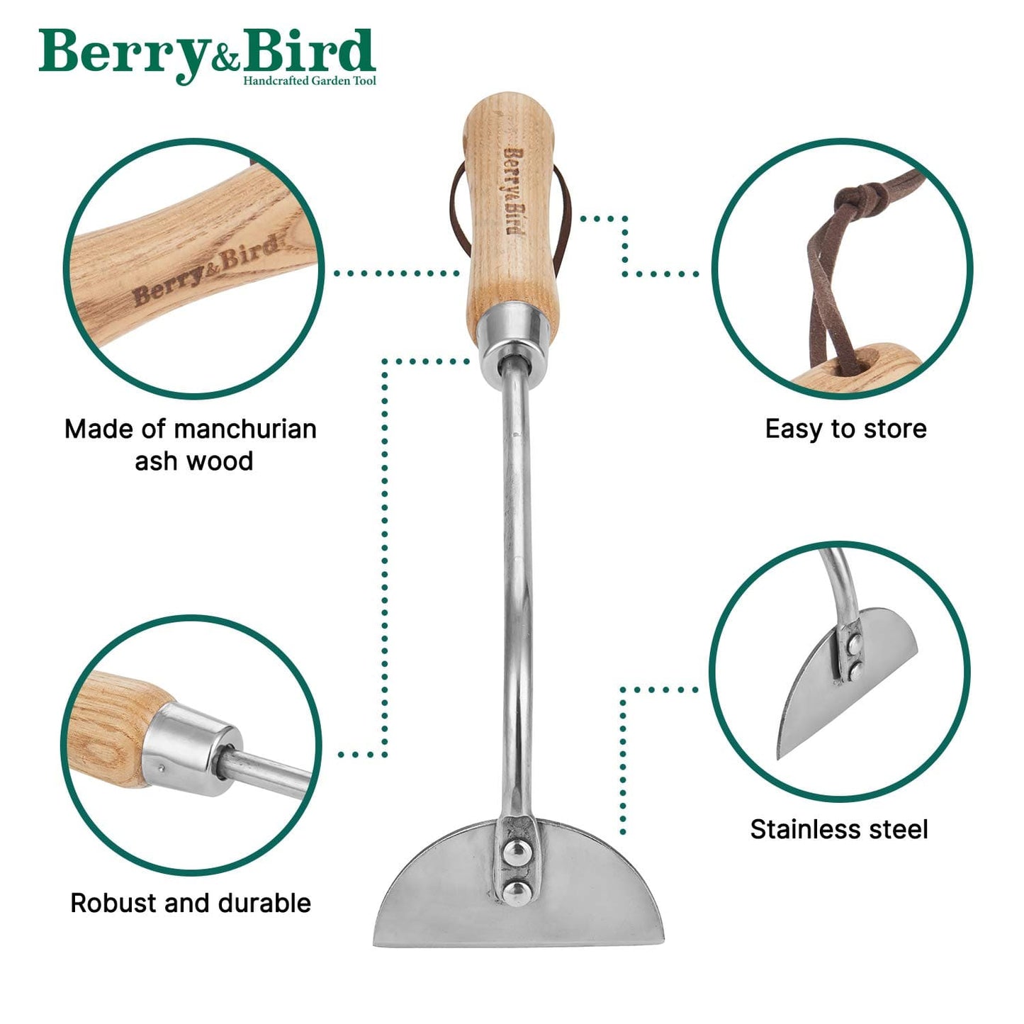 Garden Tools Hand Hoe with Short Wooden Handle
