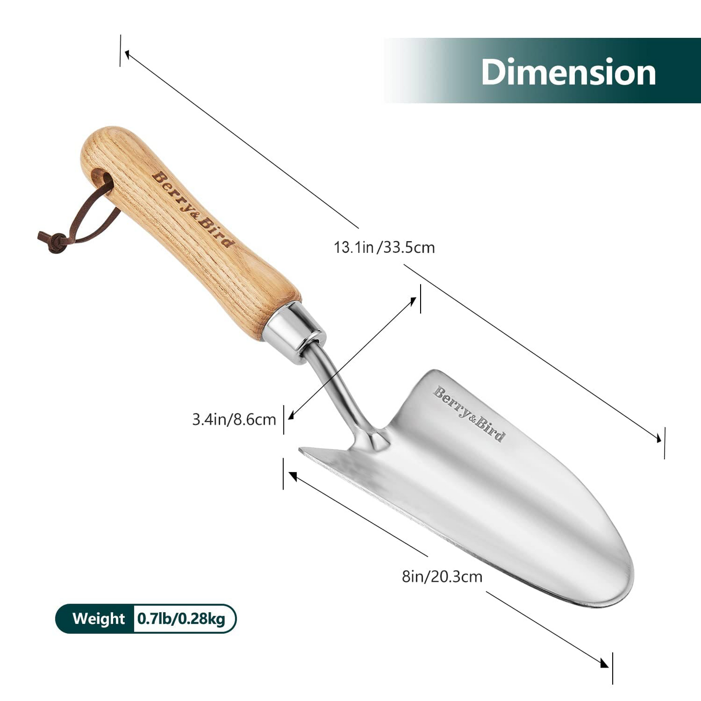 garden scoop trowel Garden Tools Hand Trowel 13.1 inch Stainless Steel Potting Soils Scoop – BerryandBird