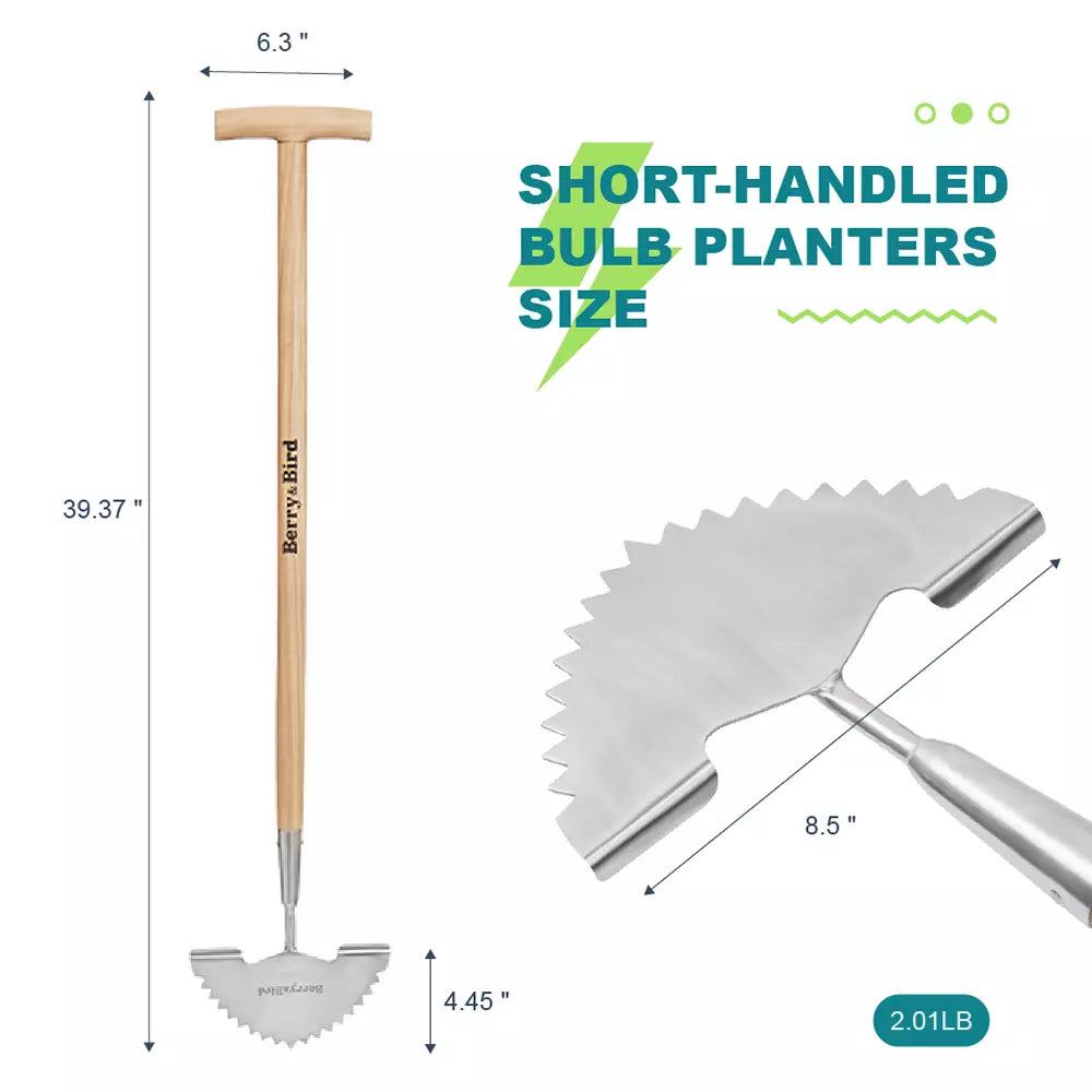 Garden Tools Lawn Edger 39.37 inch Stainless Steel Half-Moon Lawn Edger with T-shaped Long Wooden Handle