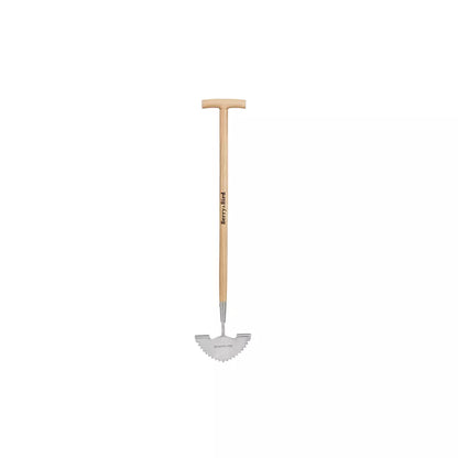 Garden Tools Lawn Edger 39.37 inch Stainless Steel Half-Moon Lawn Edger with T-shaped Long Wooden Handle