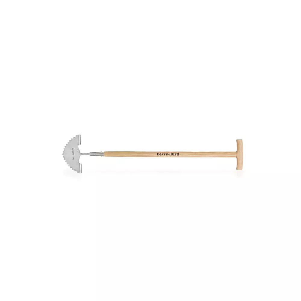 Garden Tools Lawn Edger 39.37 inch Stainless Steel Half-Moon Lawn Edger with T-shaped Long Wooden Handle
