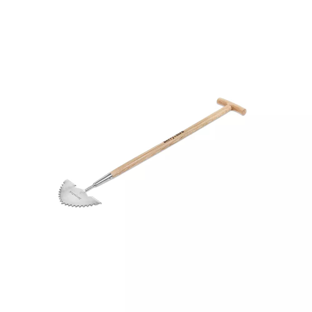 Garden Tools Lawn Edger 39.37 inch Stainless Steel Half-Moon Lawn Edger with T-shaped Long Wooden Handle