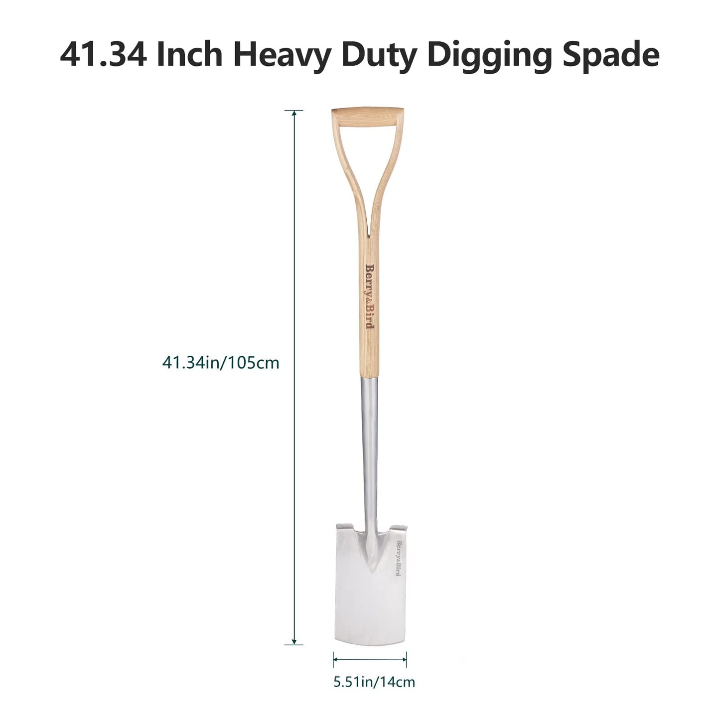 Digging Spade Gardening Square Border Spade 41.3 inch with D-Grip Handle