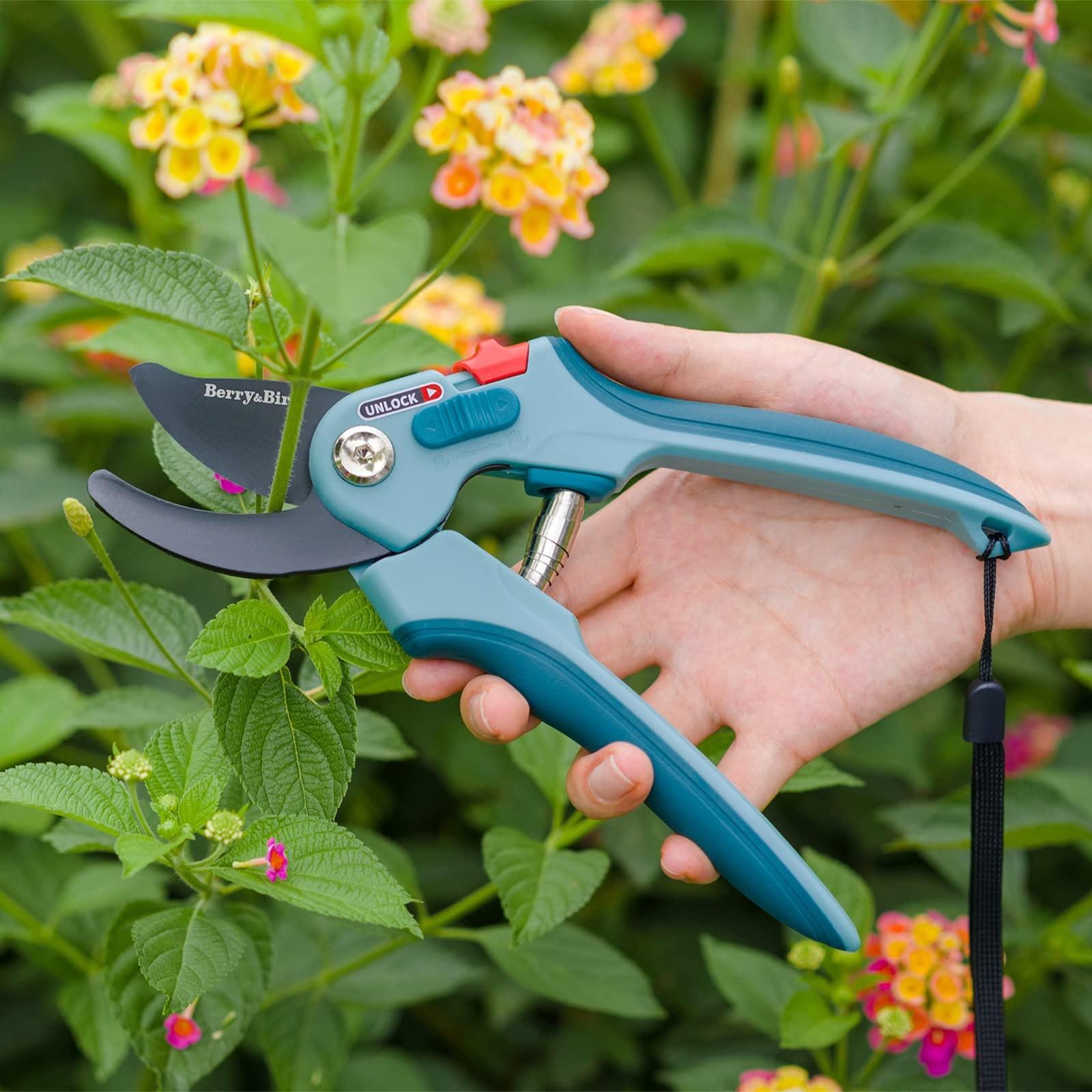 Garden Shears 8.7inch Hand Pruner with Safety Lock SK5 High Carbon Steel  Blades