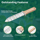 Garden Knife 7 inch Stainless Steel Serrated Blade with Leather Sheath and Sharpening Stone