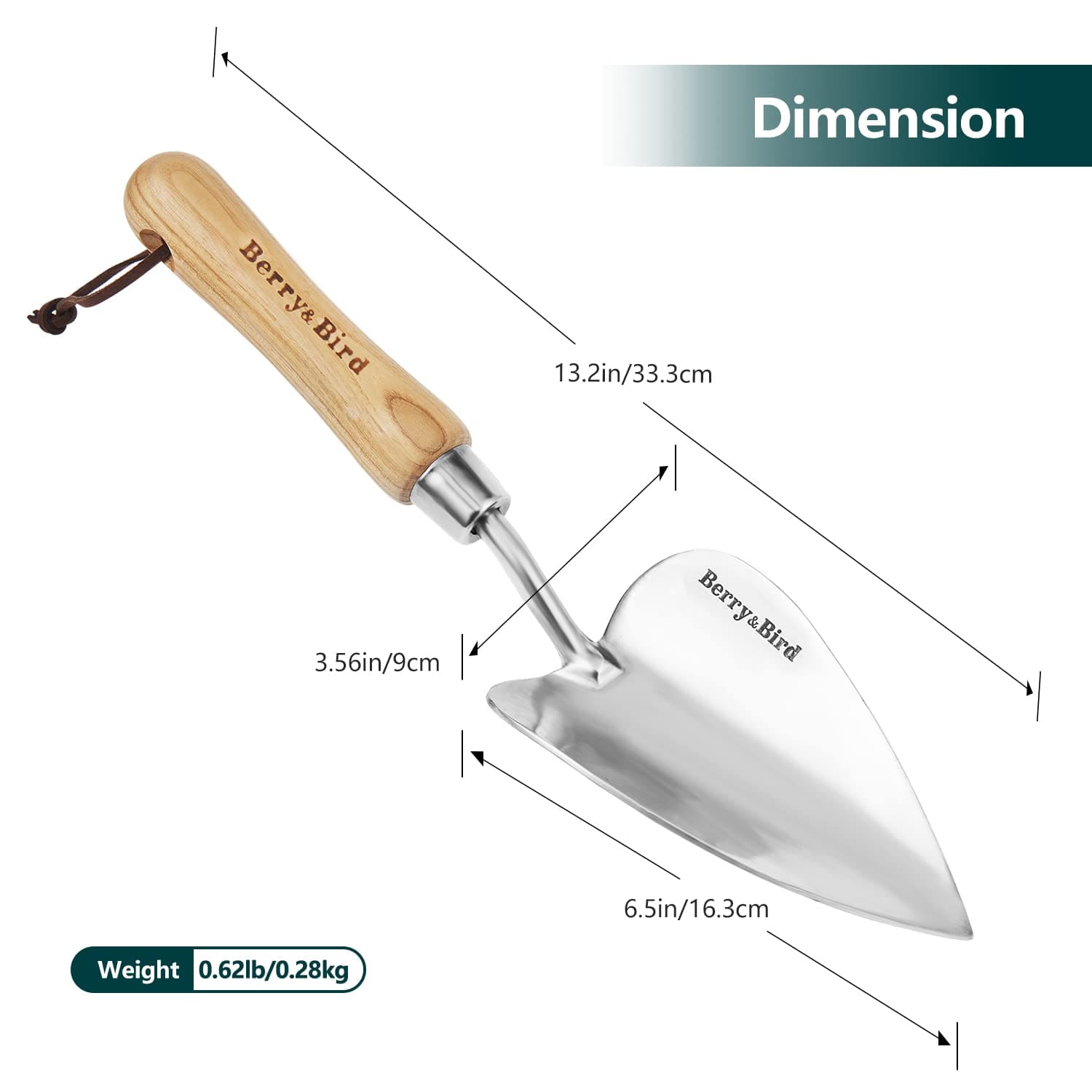 stainless steel garden hand trowel Garden Tools Potting Trowel Stainless Steel Hand Shovel with Wood Hand – BerryandBird