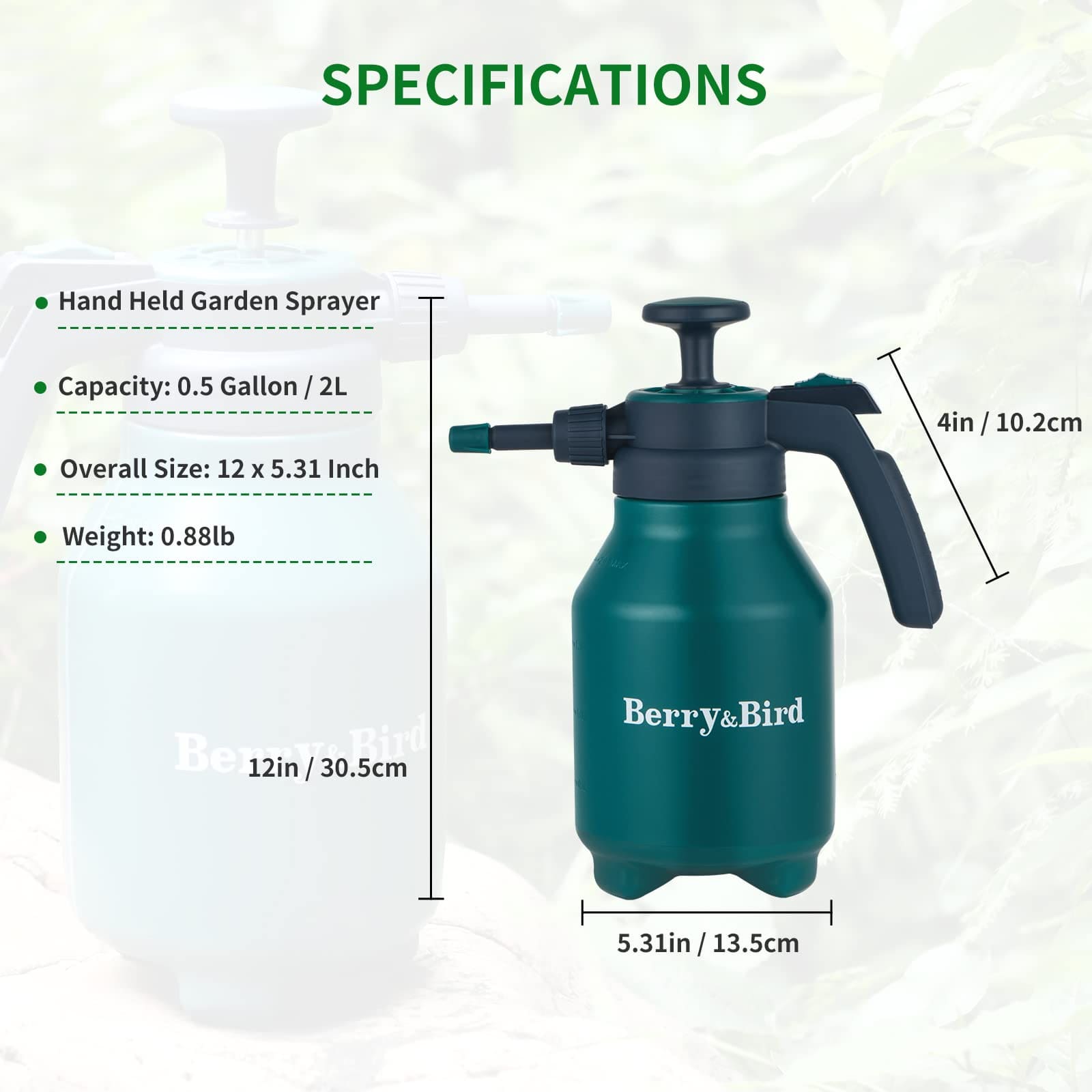 plastic pump garden sprayer Sprayer Bottle 0.5 Gallon 68 oz Pump Sprayer 2L with Adjustable Nozzle – BerryandBird
