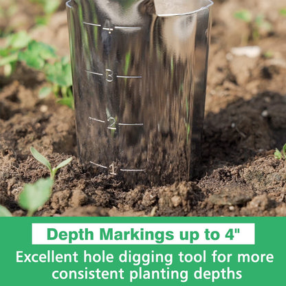 Gardening Tools Hand Bulb Planter with Stainless Steel 4 inches Depth Mark